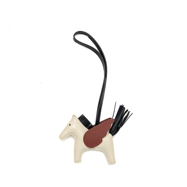 Hermes Rodeo Pegase PM Bag Charm Craie/Black/Rouge H Stamp B