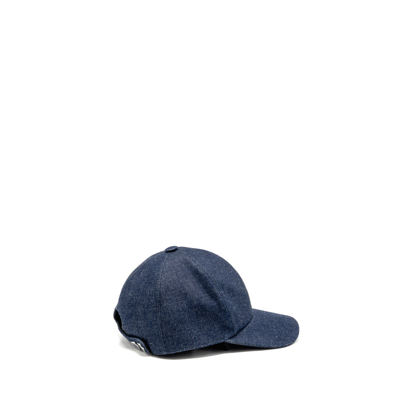 Hermes Size 57 Tess Denim Cap Cotton Bleu Indigo/ Marine