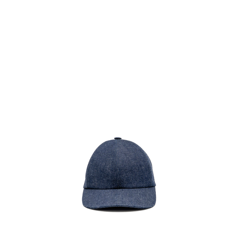 Hermes Size 57 Tess Denim Cap Cotton Bleu Indigo/ Marine