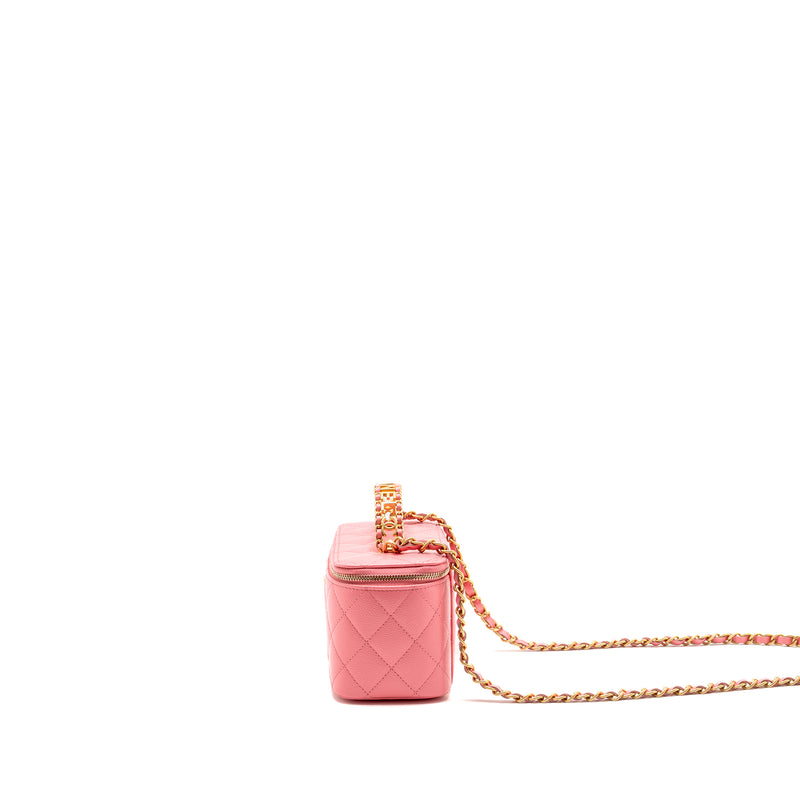 Chanel Letter Top Handle Long Vanity Caviar Pink GHW