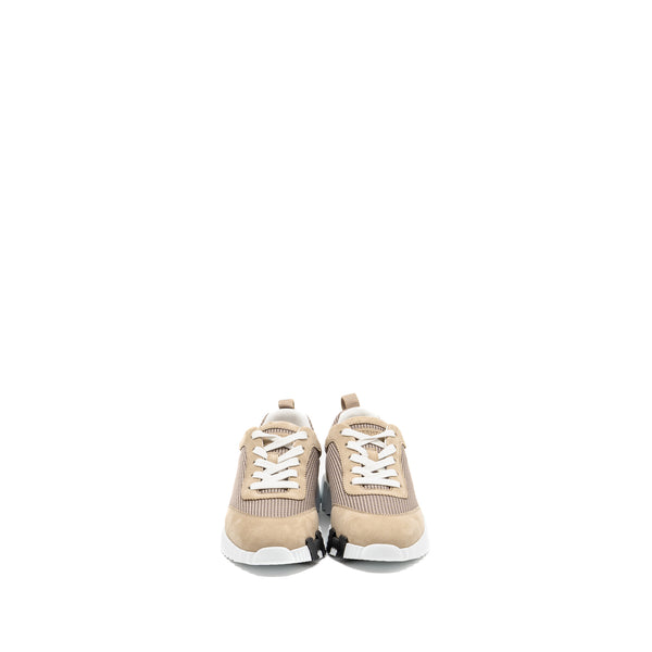 Hermes Size 35 Bouncing Sneaker Mesh/Suede Goatskin Beige Camel