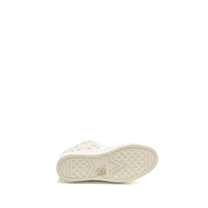 Dior Size 37 Walk’N’Dior Hightop Star Sneaker Leather Gold/White