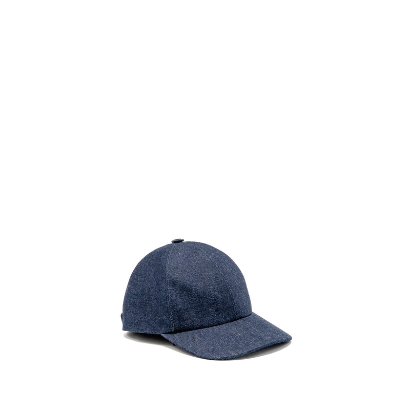 Hermes Size 57 Tess Denim Cap Cotton Bleu Indigo/ Marine