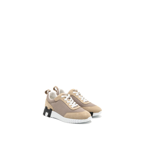 Hermes Size 35 Bouncing Sneaker Mesh/Suede Goatskin Beige Camel