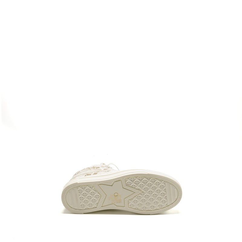 Dior Size 37 Walk’N’Dior Hightop Star Sneaker Leather Gold/White