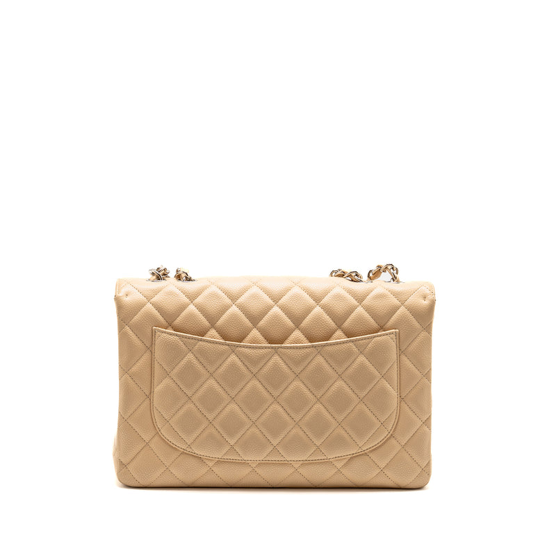 Chanel Jumbo Classic Single Flap Bag Caviar Beige SHW