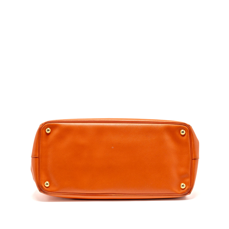 Prada Large Saffiano Tote Bag Leather Orange GHW