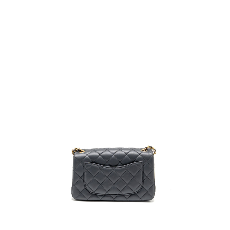 Chanel 23K Pearl Crush Mini Rectangular Flap Bag Dark Grey GHW (Microchip)