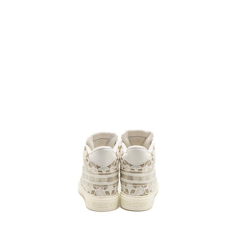 Dior Size 37 Walk’N’Dior Hightop Star Sneaker Leather Gold/White