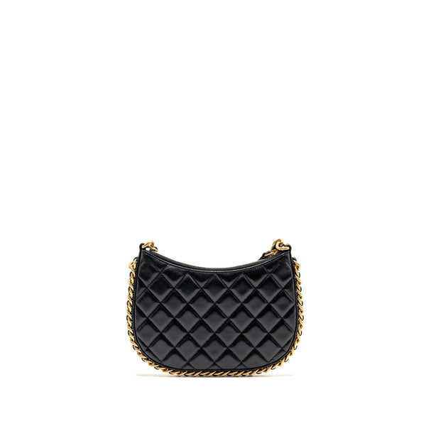 Chanel 23b Round Hobo Shoulder bag Lambskin Black GHW (microchip)