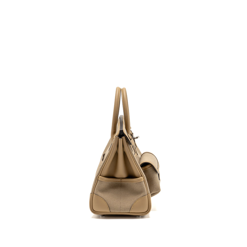 Hermes Birkin 25 Cargo Toile Goeland/Swift Beige Marfa/poussiere SHW Stamp K
