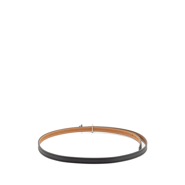 Hermes Size 85 13mm Gamma Belt Buckle & Reversible Leather Strap Gold/Black SHW Stamp Z