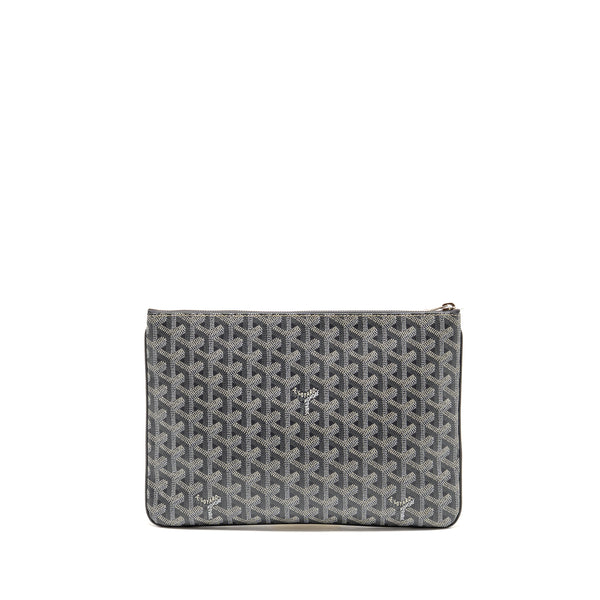 Goyard Senat MM Pouch Goyardine Canvas Grey SHW