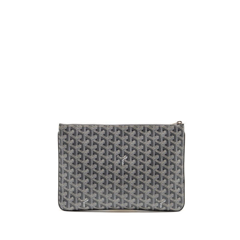 Goyard Senat MM Pouch Goyardine Canvas Grey SHW