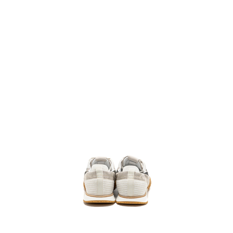 Hermes Size 35 Jet Sneaker Canvas/Suede Goatskin/Calfskin Multicolour Prunoir