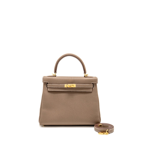 Hermes Kelly 25 Togo Etoupe GHW Stamp K