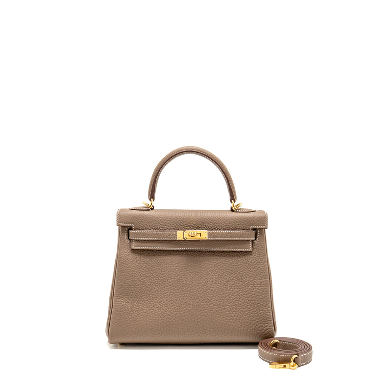 Hermes Kelly 25 Togo Etoupe GHW Stamp K