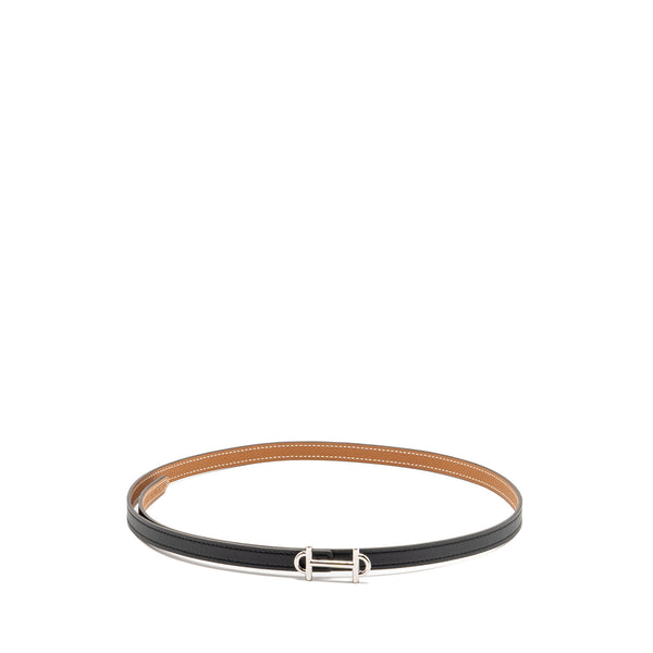 Hermes Size 85 13mm Gamma Belt Buckle & Reversible Leather Strap Gold/Black SHW Stamp Z