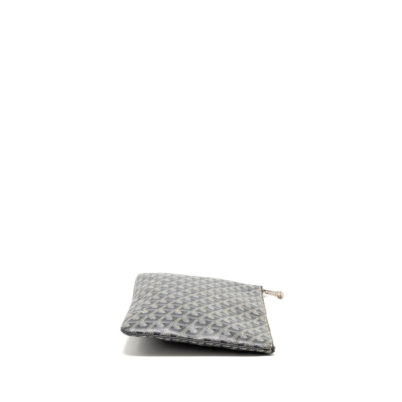 Goyard Senat MM Pouch Goyardine Canvas Grey SHW