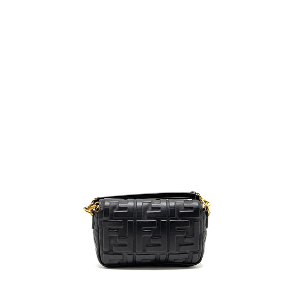 Fendi Mini Baguette Bag FF Motif Lambskin Black GHW