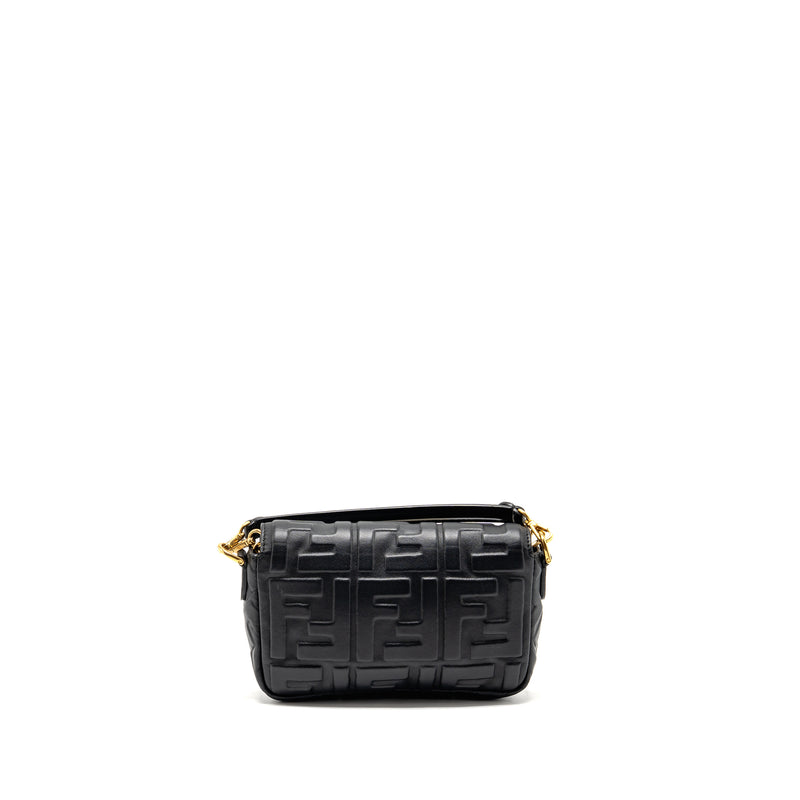Fendi Mini Baguette Bag FF Motif Lambskin Black GHW