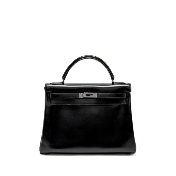 Hermes Kelly 32 Box So Black Stamp Square N