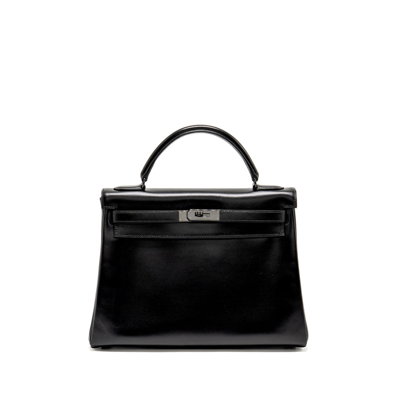 Hermes Kelly 32 Box So Black Stamp Square N