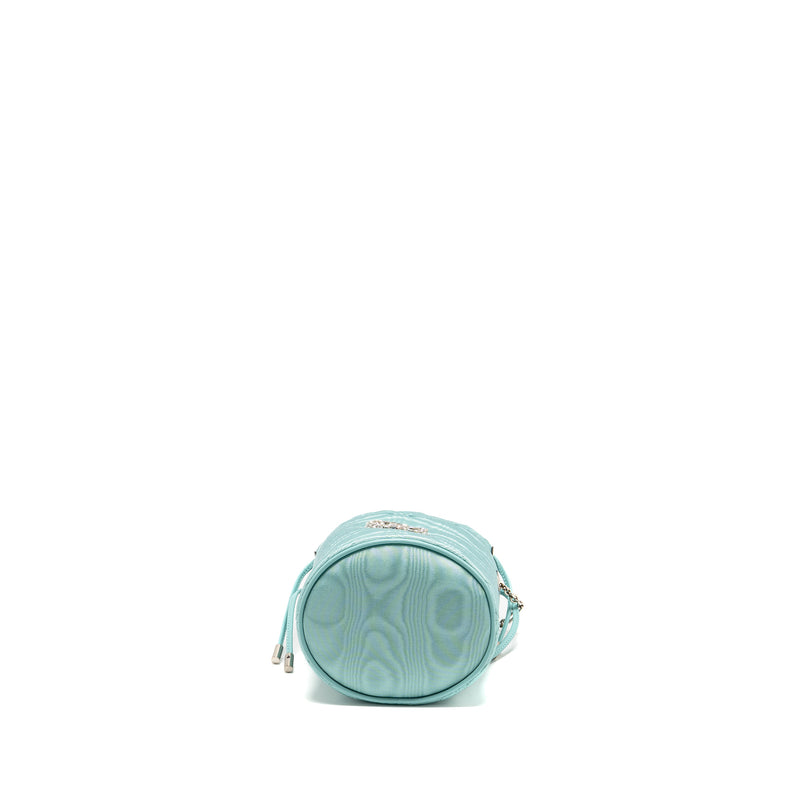 Gucci GG Marmont silk bucket crystal chain bag Fabric/ Crystal Light Blue SHW