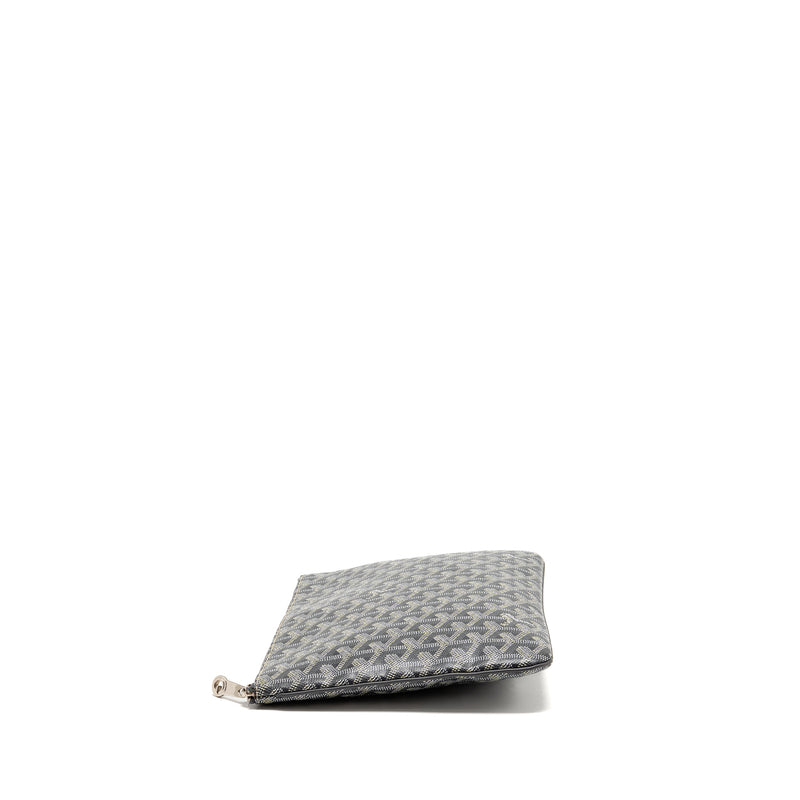 Goyard Senat MM Pouch Goyardine Canvas Grey SHW