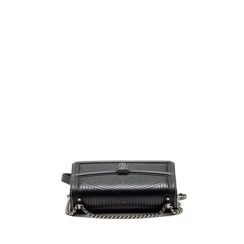 Bvlgari Serpenti Forever flap bag calfskin black ruthenium hardware