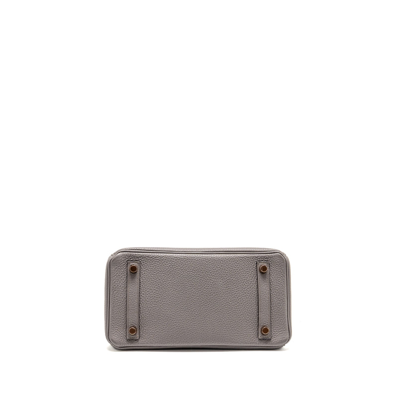 Hermes Birkin 25 Togo Gris Etain RGHW Stamp D