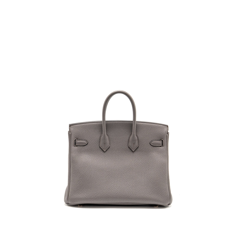 Hermes Birkin 25 Togo Gris Etain RGHW Stamp D