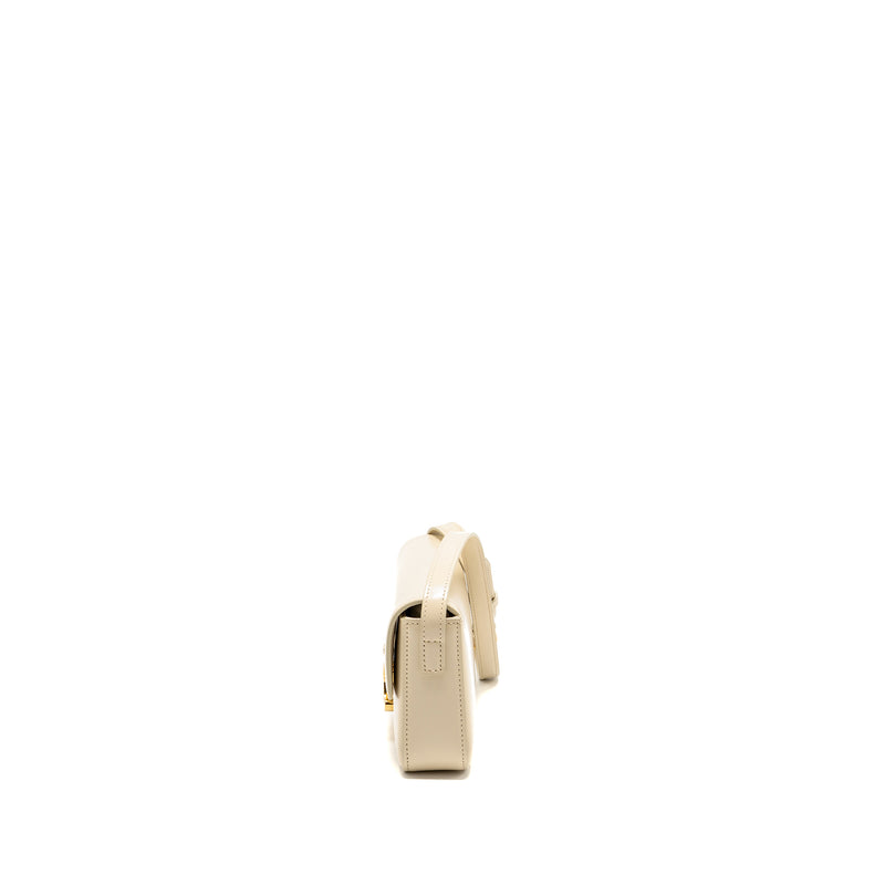 Celine Triomphe Shouder Bag Shiny Calfskin Ivory GHW
