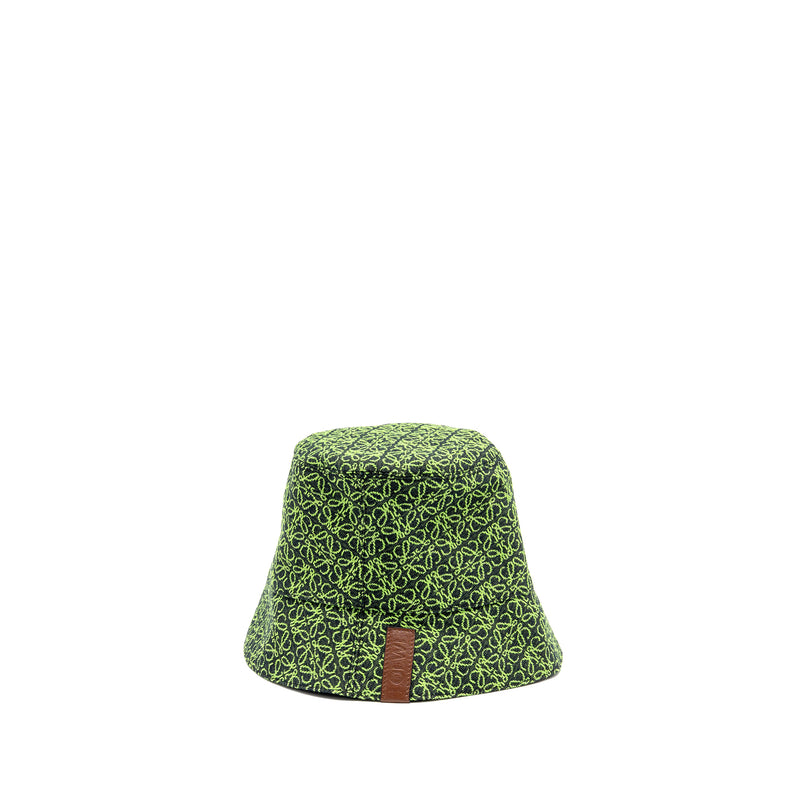 Loewe Size 60 Anagram Jacquard Bucket Hat Cotton Green