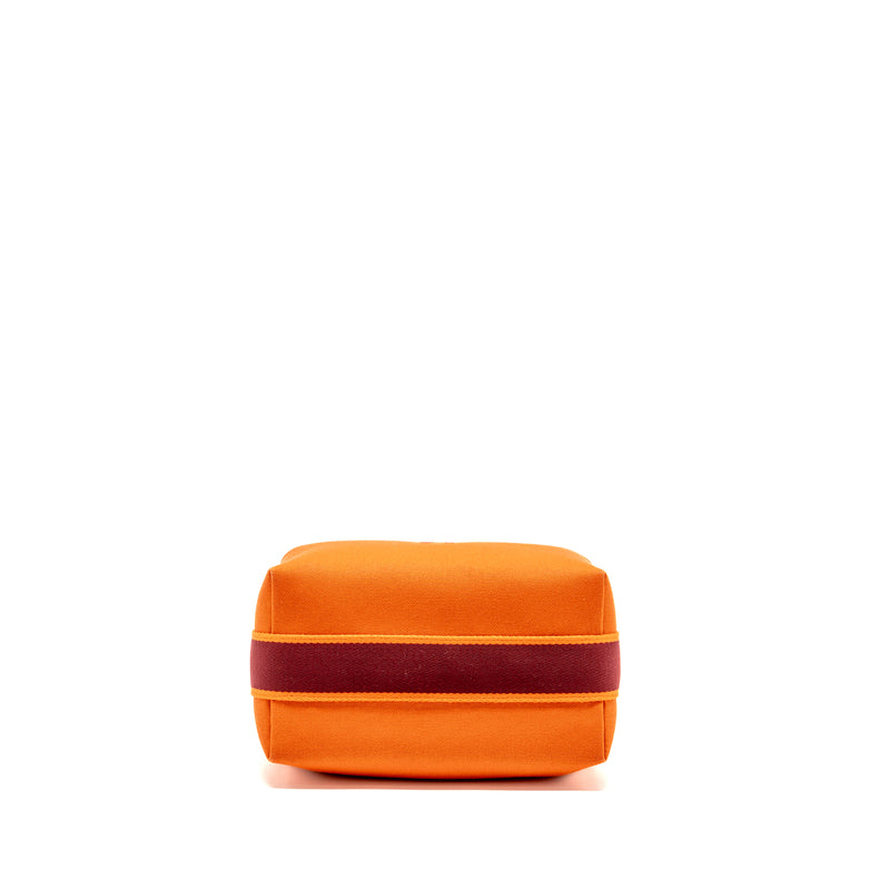 Hermes Bride-a-Brac Travel Case, Small Model Canvas Orange Feu SHW