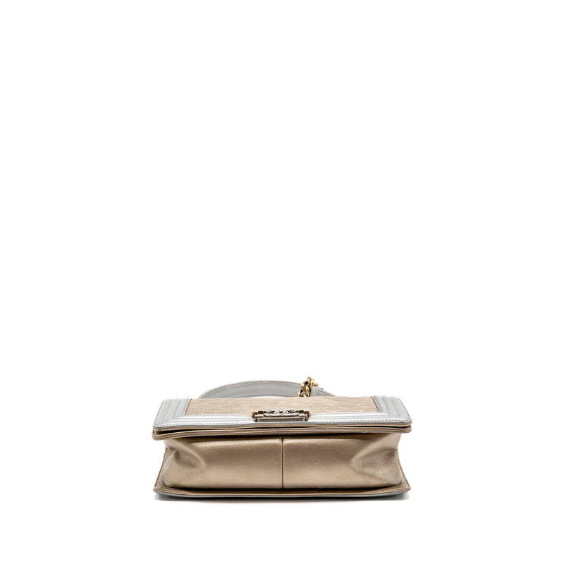 Chanel Medium Boy Bag Metallized Calfskin Bronze/Silver Multicoloured Hardware