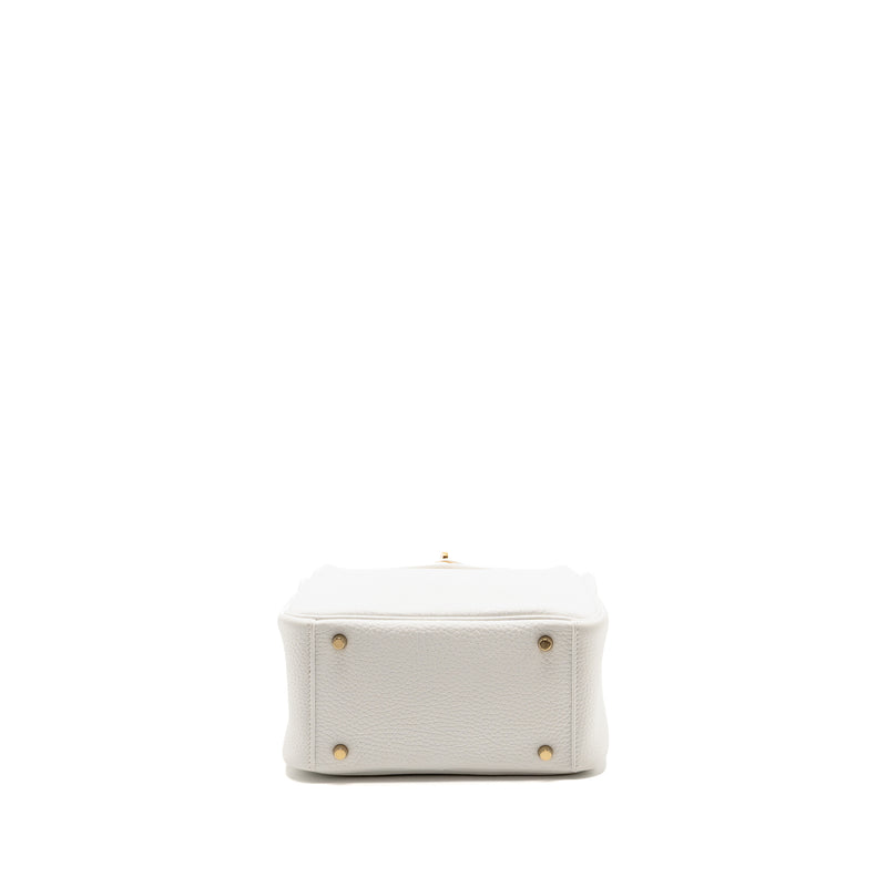 Hermes Mini Lindy clemence New White GHW stamp W