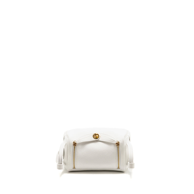Hermes Mini Lindy clemence New White GHW stamp W