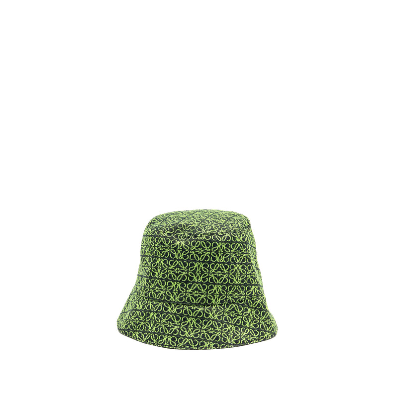 Loewe Size 60 Anagram Jacquard Bucket Hat Cotton Green