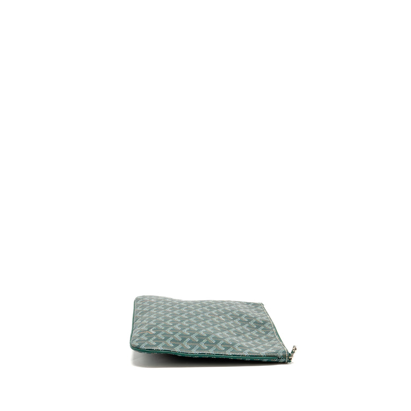 Goyard senat mm pouch goyardine canvas green SHW