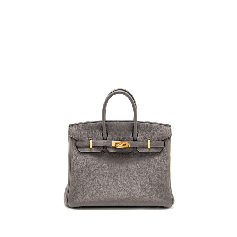 Hermes Birkin 25 Togo Gris Etain RGHW Stamp D