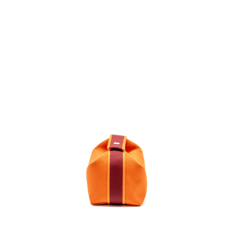 Hermes Bride-a-Brac Travel Case, Small Model Canvas Orange Feu SHW