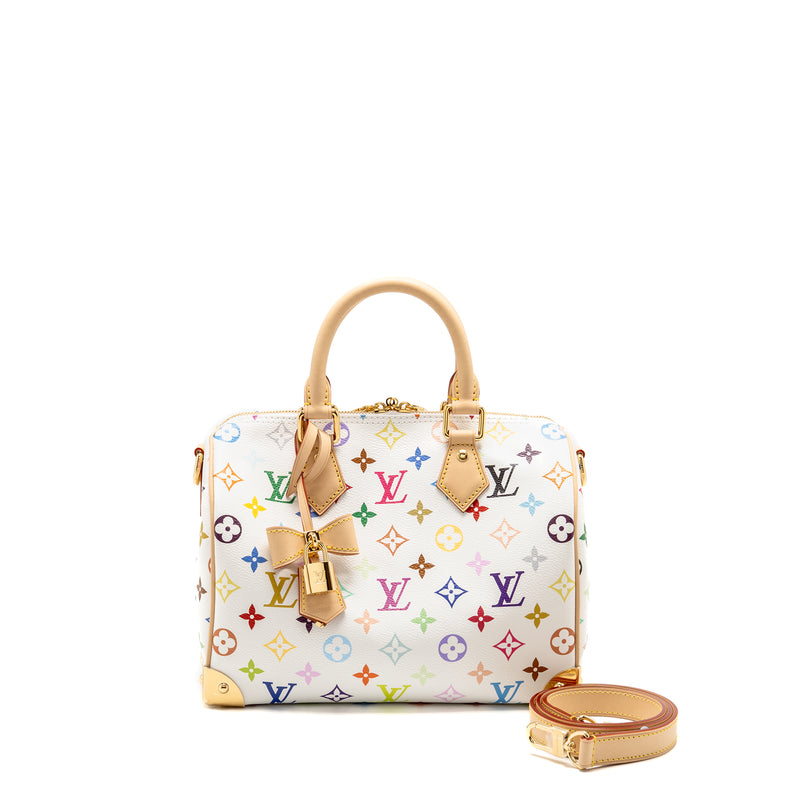LOUIS VUITTON x Takashi Murakami SPEEDY BANDOULIÈRE 25 MONOGRAM CANVAS WHITE/ MULTICOLOUR GHW