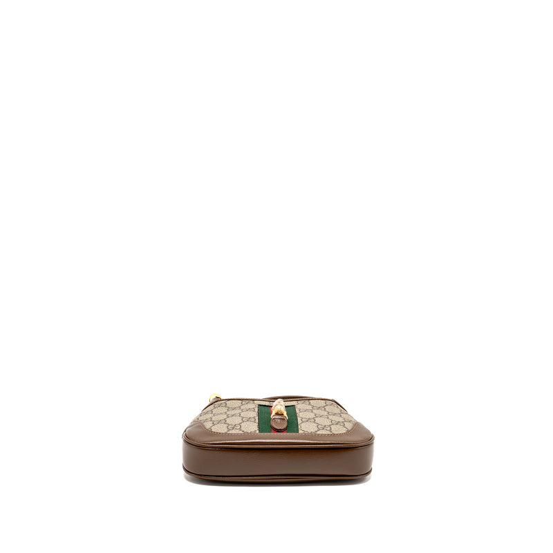 Gucci Jackie 1961 Mini Shoulder Bag GG Supreme Canvas/Calfskin BROWN/Multicolour GHW