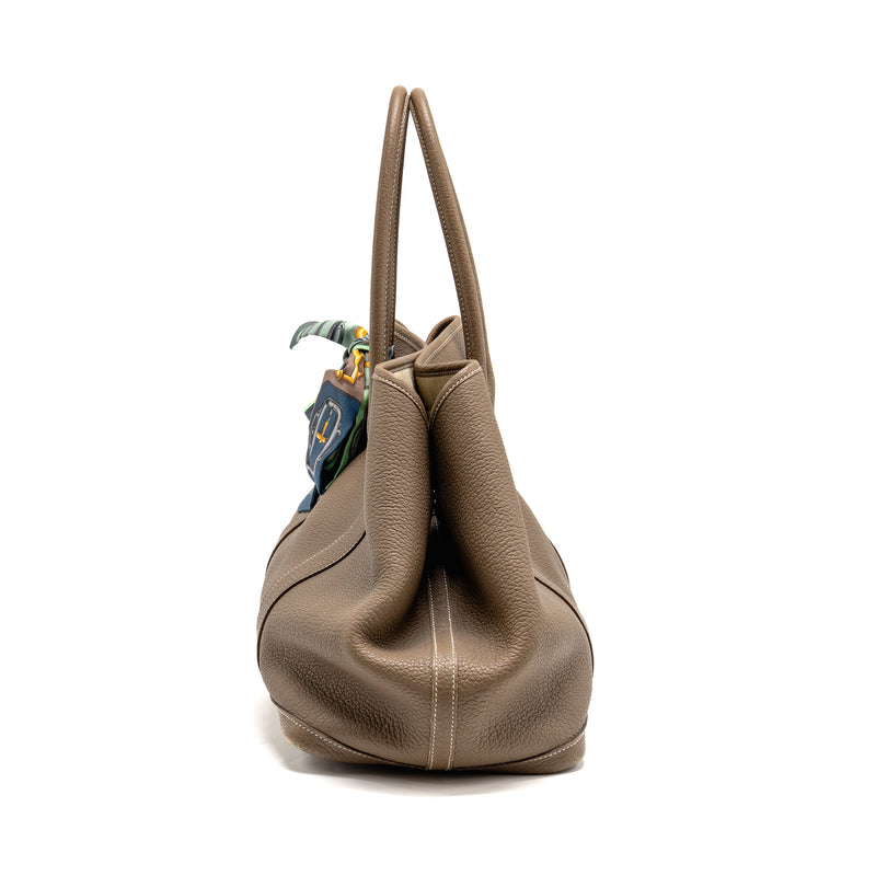 Hermes garden party 36 clemence etoupe SHW stamp square Q