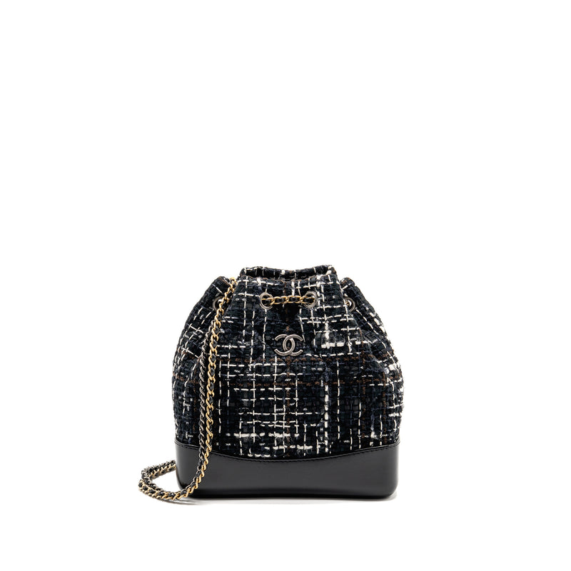 chanel gabrielle mini backpack Chanel Small Gabrielle Tweed Backpack Black/White/Brown Multicolour Ha