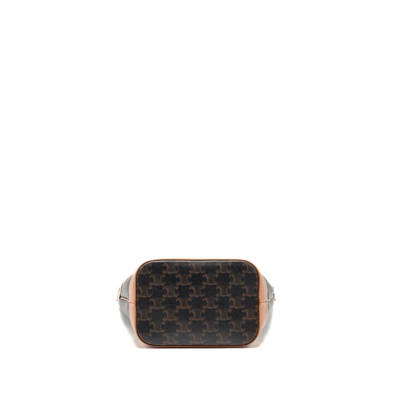 CELINE Small Bucket Bag Triomphe Canvas/ Leather GHW