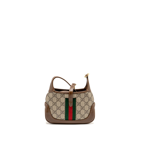 Gucci Jackie 1961 Mini Shoulder Bag GG Supreme Canvas/Calfskin BROWN/Multicolour GHW