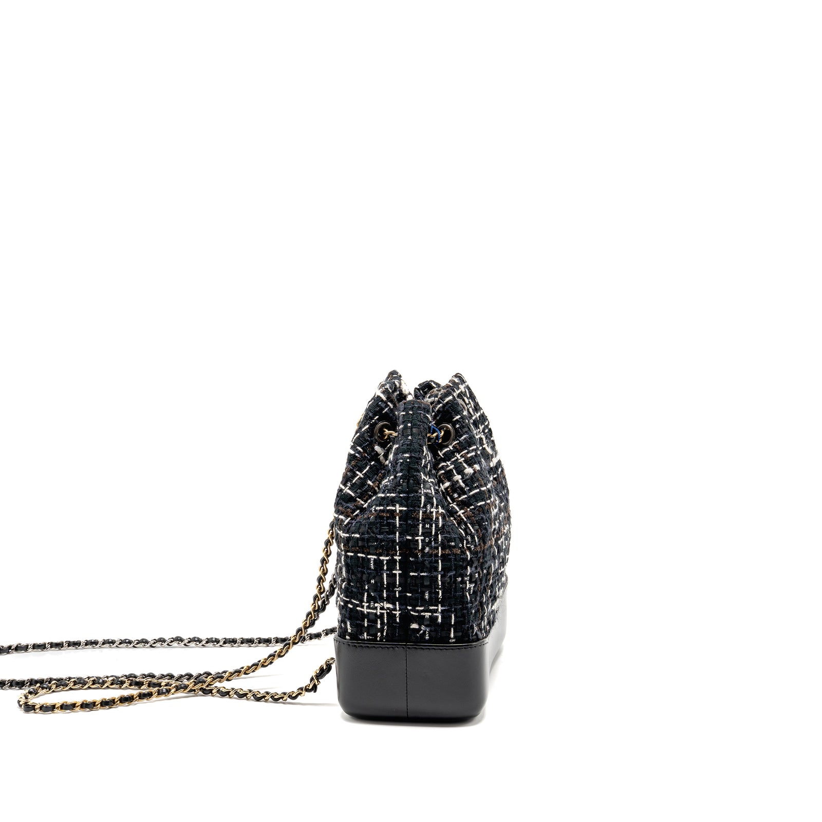 chanel gabrielle mini backpack Chanel Small Gabrielle Tweed Backpack Black/White/Brown Multicolour Ha