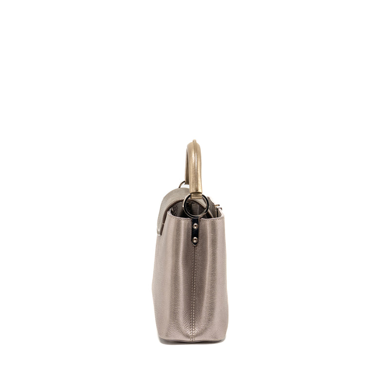 Louis Vuitton Capucines BB Leather Metallic Silver SHW